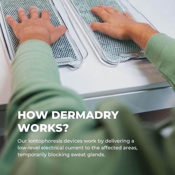 Máy trị mồ hôi tay chân Dermadry giúp khô tay chân trong 10 buổi