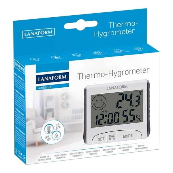 Nhiệt ẩm kế Lanaform màn hình LCD, hiển thị độ ẩm, nhiệt độ chính xác