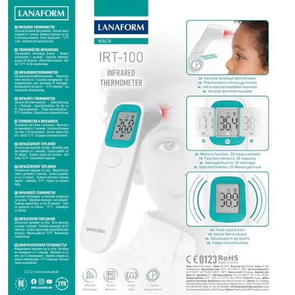 Nhiệt kế đo trán Lanaform IRT-100 đo nhanh 1 giây, bộ nhớ 32