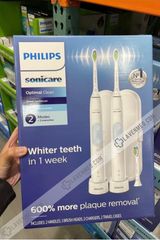  Set 2 Bàn chải đánh răng điện Philips Sonicare 5000 Optimal Clean HX6829/72 