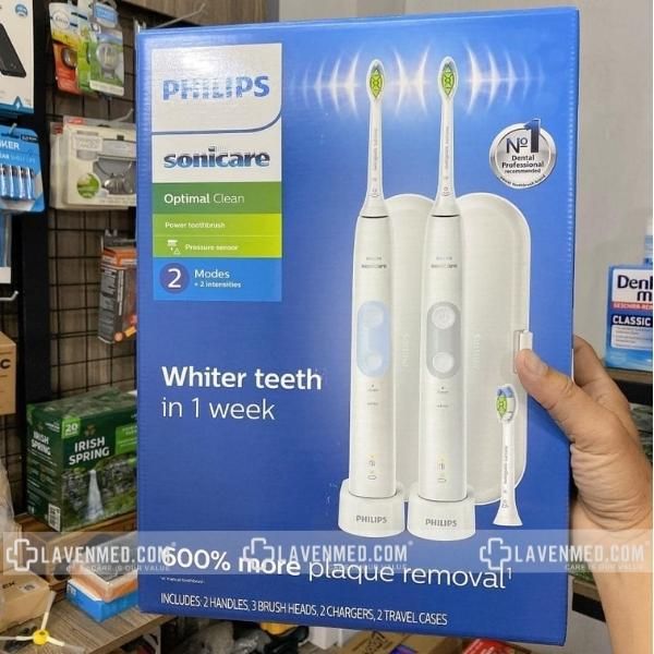 Set 2 Bàn chải đánh răng điện Philips Sonicare 5000 HX6829/72