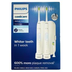  Set 2 Bàn chải đánh răng điện Philips Sonicare 5000 Optimal Clean HX6829/72 