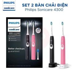 Bộ 2 Bàn chải đánh răng điện Philips Sonicare Protective Clean 4300 Plaque Control 