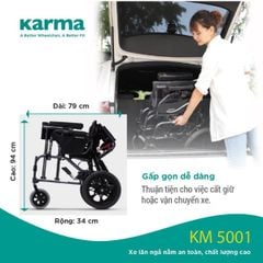  Xe lăn Karma KM-5001 có ngả nằm 