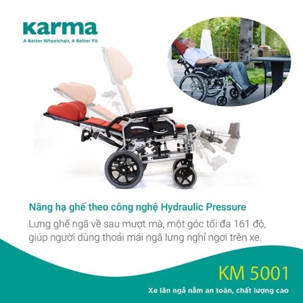 Xe lăn Karma KM-5001 có ngả nằm