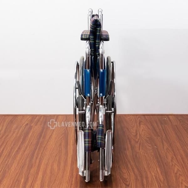 Xe lăn Lucass X9B vải kẻ bánh đúc