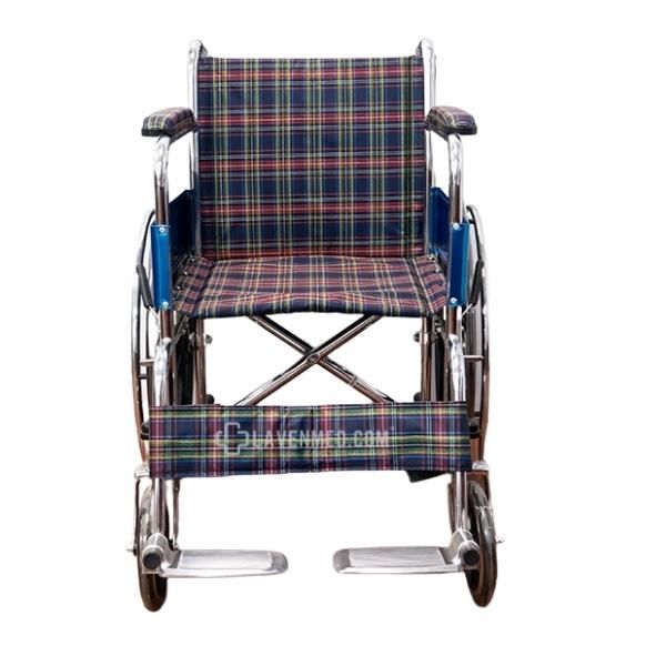 Xe lăn Lucass X9B vải kẻ bánh đúc