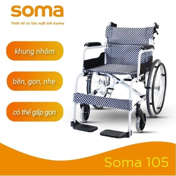 Xe lăn tay Karma Soma 105 siêu nhẹ hợp kim nhôm 11.5kg
