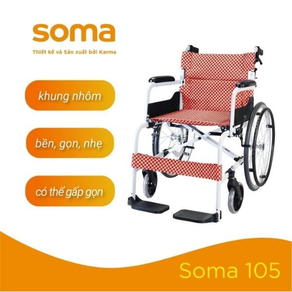 Xe lăn tay Karma Soma 105 siêu nhẹ hợp kim nhôm 11.5kg