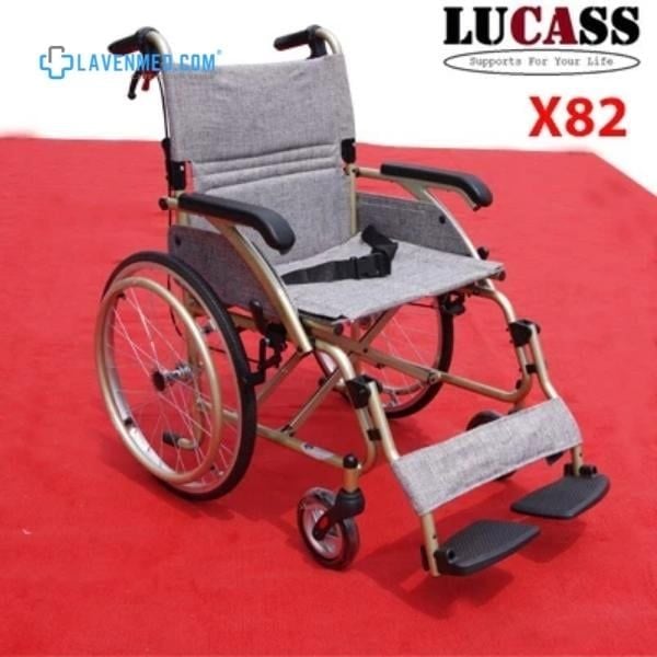Xe lăn tay Lucass X82 là dòng xe khung hợp kim nhôm siêu nhẹ