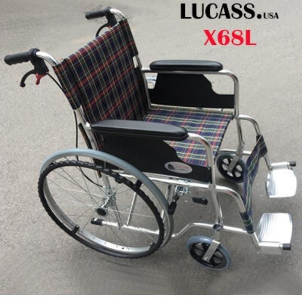 Xe lăn tay Lucass X68L khung hợp kim nhôm siêu nhẹ