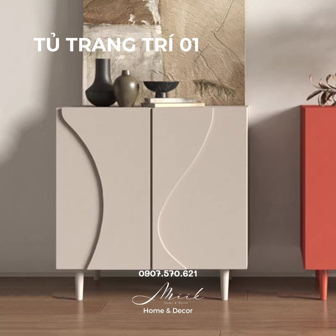  Tủ gỗ decor trang trí phòng khách phong cách Bắc Âu 