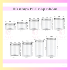 Hũ PET nhựa nắp nhôm 250g