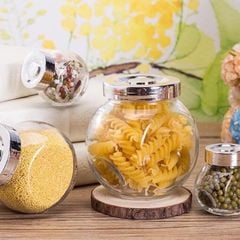Lọ thủy tinh hai đáy nắp bạc 180ml