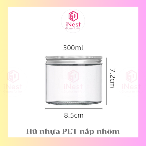 Hũ PET nhựa nắp nhôm 300g