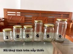 Hũ thủy tinh tròn nắp thiếc vặn