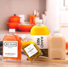 Chai dẹt thuỷ tinh vai vát nắp nhôm các cỡ