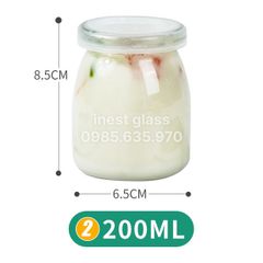 Lọ sữa chua thủy tinh thấp 200ml