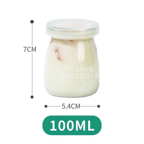 Lọ sữa chua thủy tinh thấp 100ml