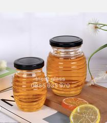 Hũ thuỷ tinh hình ong nắp thiếc vặn các cỡ