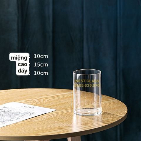 Lọ trụ tròn thủy tinh 10x15cm