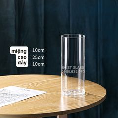Lọ trụ tròn thủy tinh 10x25cm