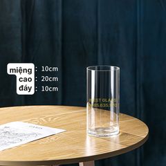 Lọ trụ tròn thủy tinh 10x20cm