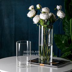Lọ trụ tròn thủy tinh 10x30cm