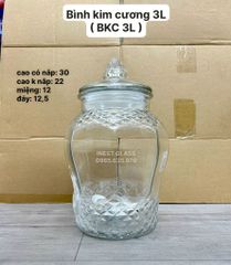 Bình ngâm kim cương thủy tinh 3L