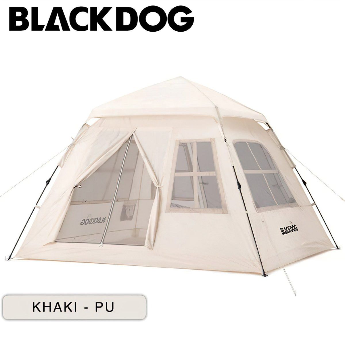  Lều Cắm Trại Du Lịch Tự Bung 3-4 Người Blackdog Two Doors And Two Windows Tent 