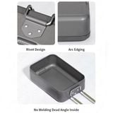  Hộp Nấu Ăn Bằng Nhôm Cắm Trại Có Tay Cầm Naturehike Aluminum Alloy Square Lunch Box 
