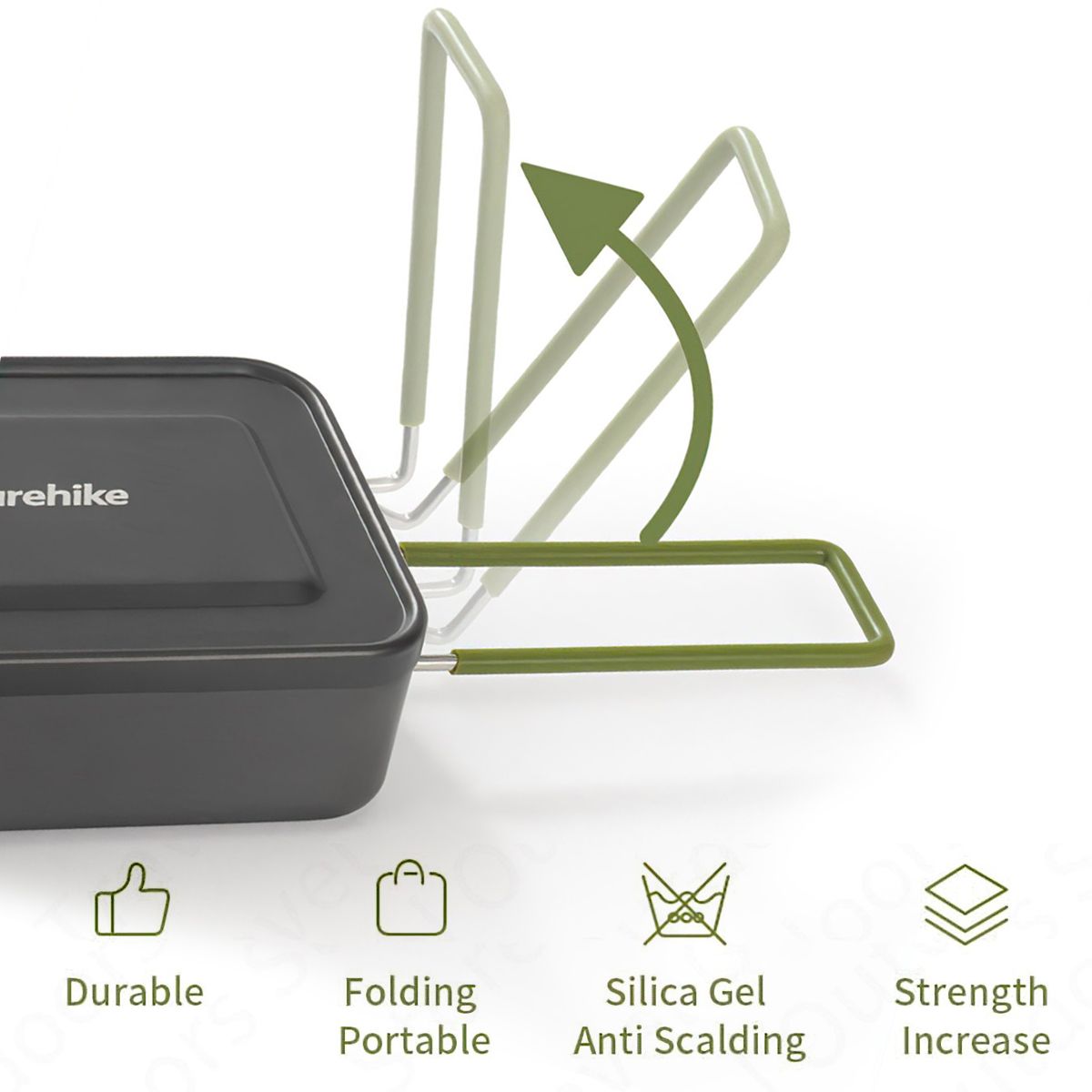  Hộp Nấu Ăn Bằng Nhôm Cắm Trại Có Tay Cầm Naturehike Aluminum Alloy Square Lunch Box 