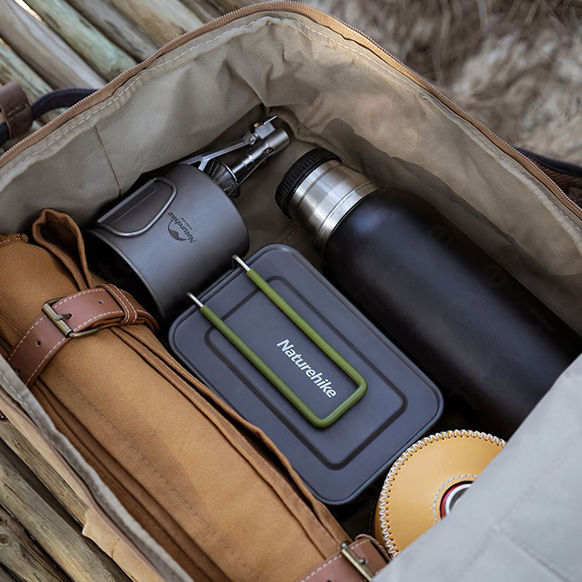 Hộp Nấu Ăn Bằng Nhôm Cắm Trại Có Tay Cầm Naturehike Aluminum Alloy Square Lunch Box 