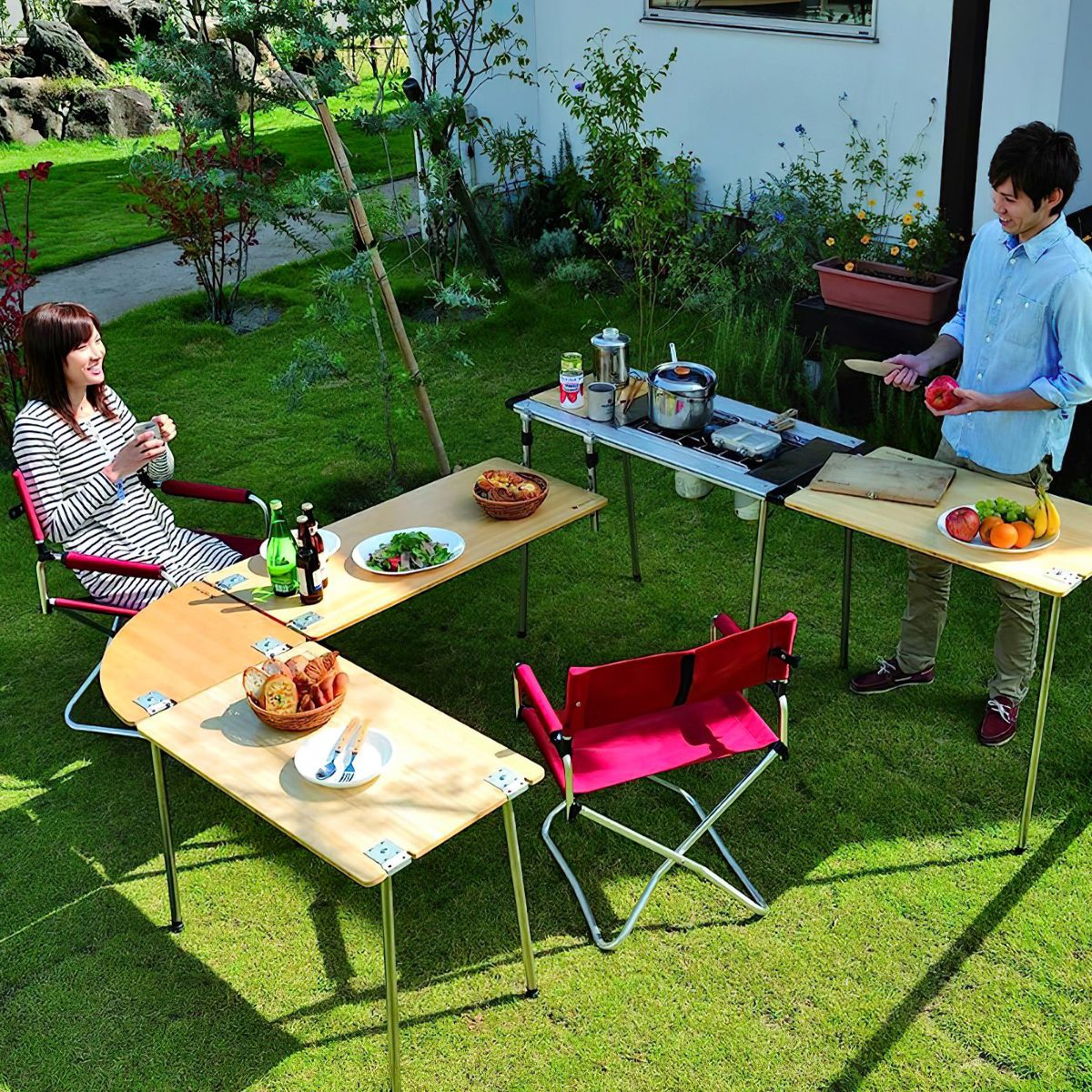  Mặt Bàn Lắp Ghép Cắm Trại Snowpeak Multi-Function Table Bamboo Ck-116Tr 