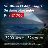  Đèn Pin Cắm Trại Du Lịch Phản Ứng Nhanh KLARUS XT21C Sáng 3200 Lumen Chiếu Xa 324M 