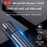  Đèn pin Cắm Trại Du Lịch KLARUS EC20 sáng 1100 lumen chiếu xa 200m pin 21700 4000mAh sạc USB C kiêm power bank 