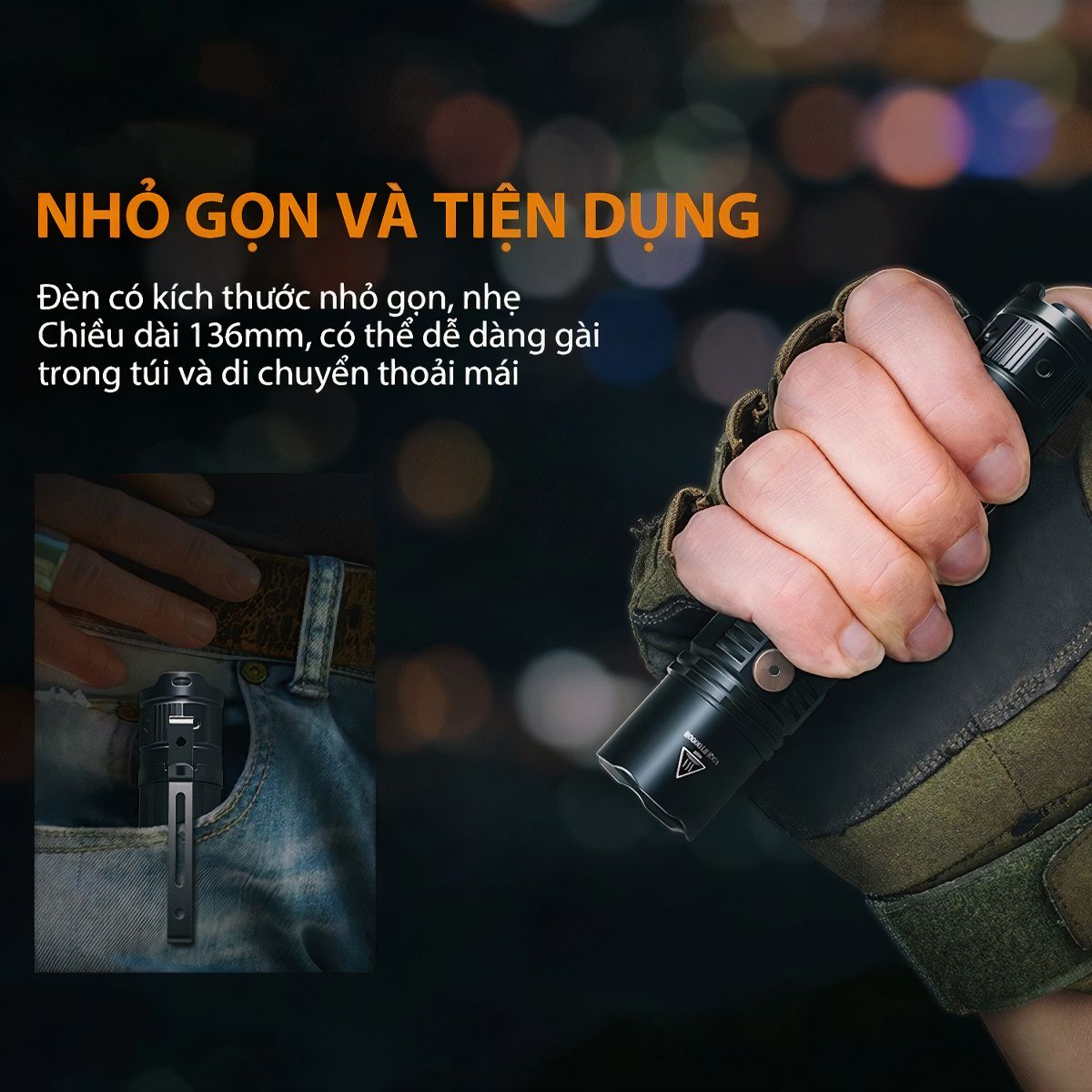  Đèn pin FENIX PD36R độ sáng 1600lm 