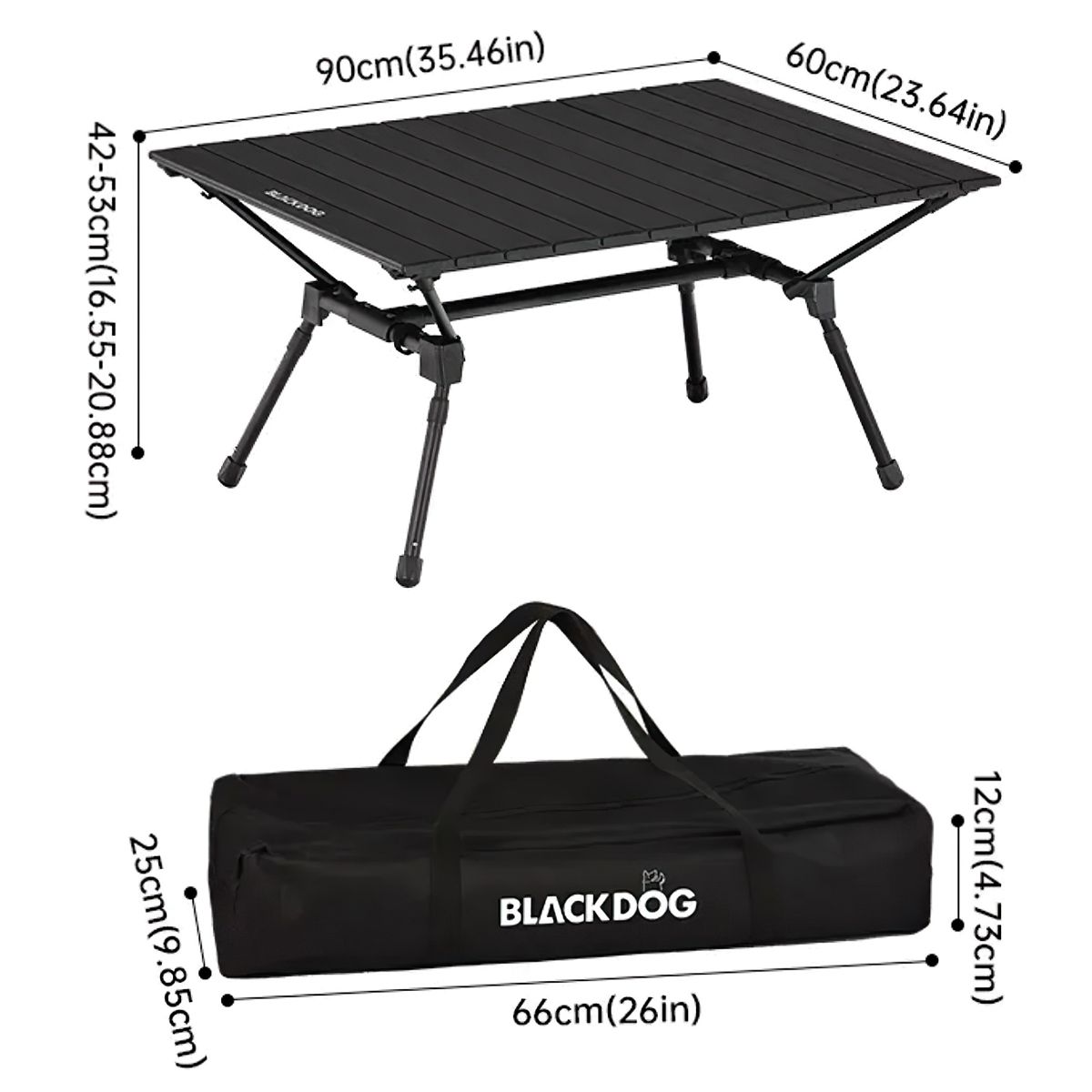  Bàn Nhôm Cắm Trại Gấp Gọn Tùy Chỉnh Độ Cao Blackdog Aluminum Alloy Folding Table 