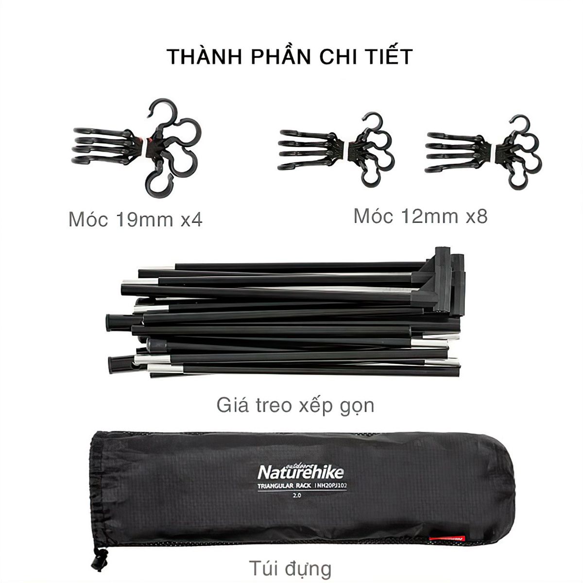  Giá Treo Đồ Cắm Trại 2 Tầng Naturehike Hanging Rack Q-9B 