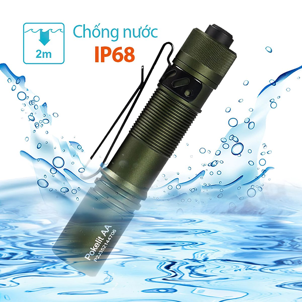  Đèn Pin Cắm Trại Du Lịch Mini Acebeam Pokelit Ánh Sáng Vàng, Sáng 550Lm Chiếu Xa 86M Pin 14500 