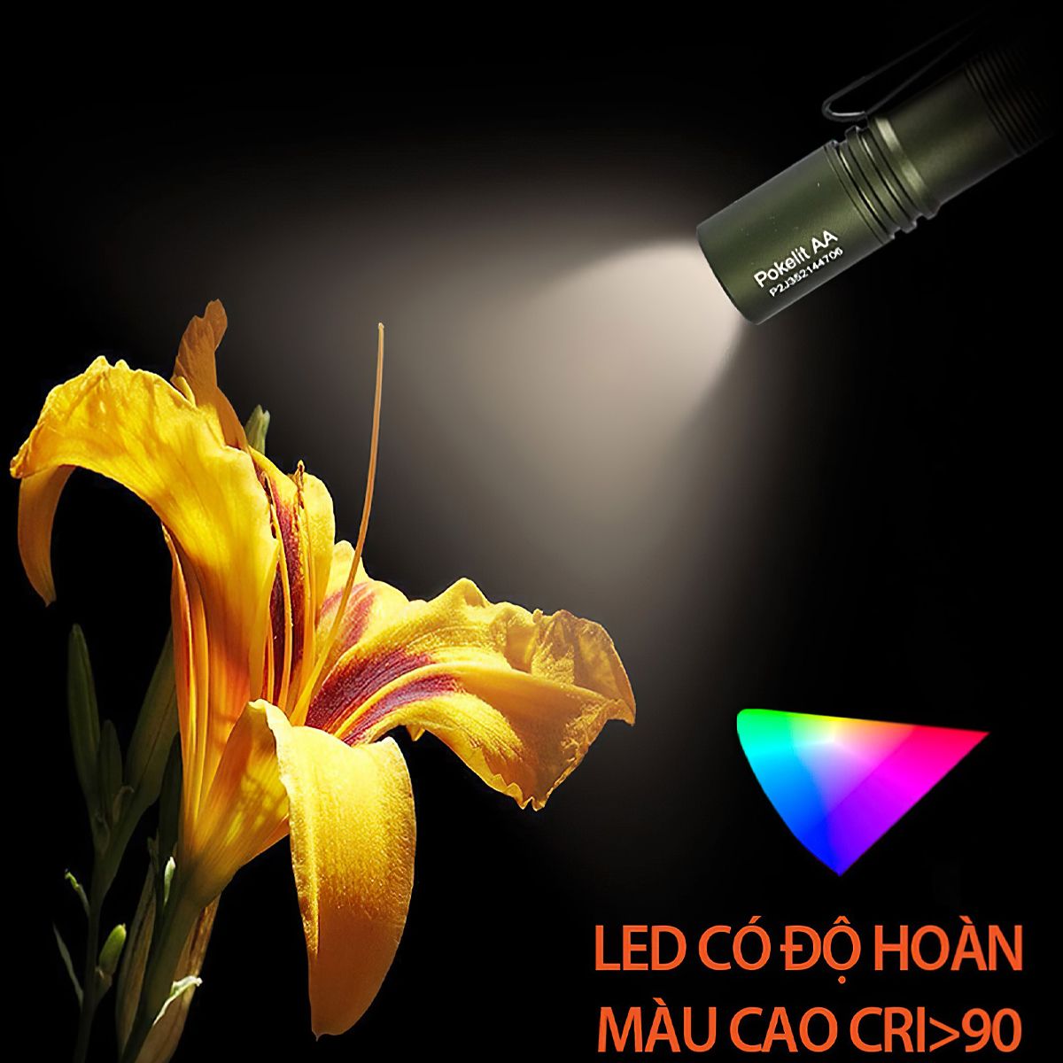  Đèn Pin Cắm Trại Du Lịch Mini Acebeam Pokelit Ánh Sáng Vàng, Sáng 550Lm Chiếu Xa 86M Pin 14500 