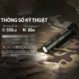  Đèn Pin Cắm Trại Du Lịch Mini Acebeam Pokelit Ánh Sáng Vàng, Sáng 550Lm Chiếu Xa 86M Pin 14500 