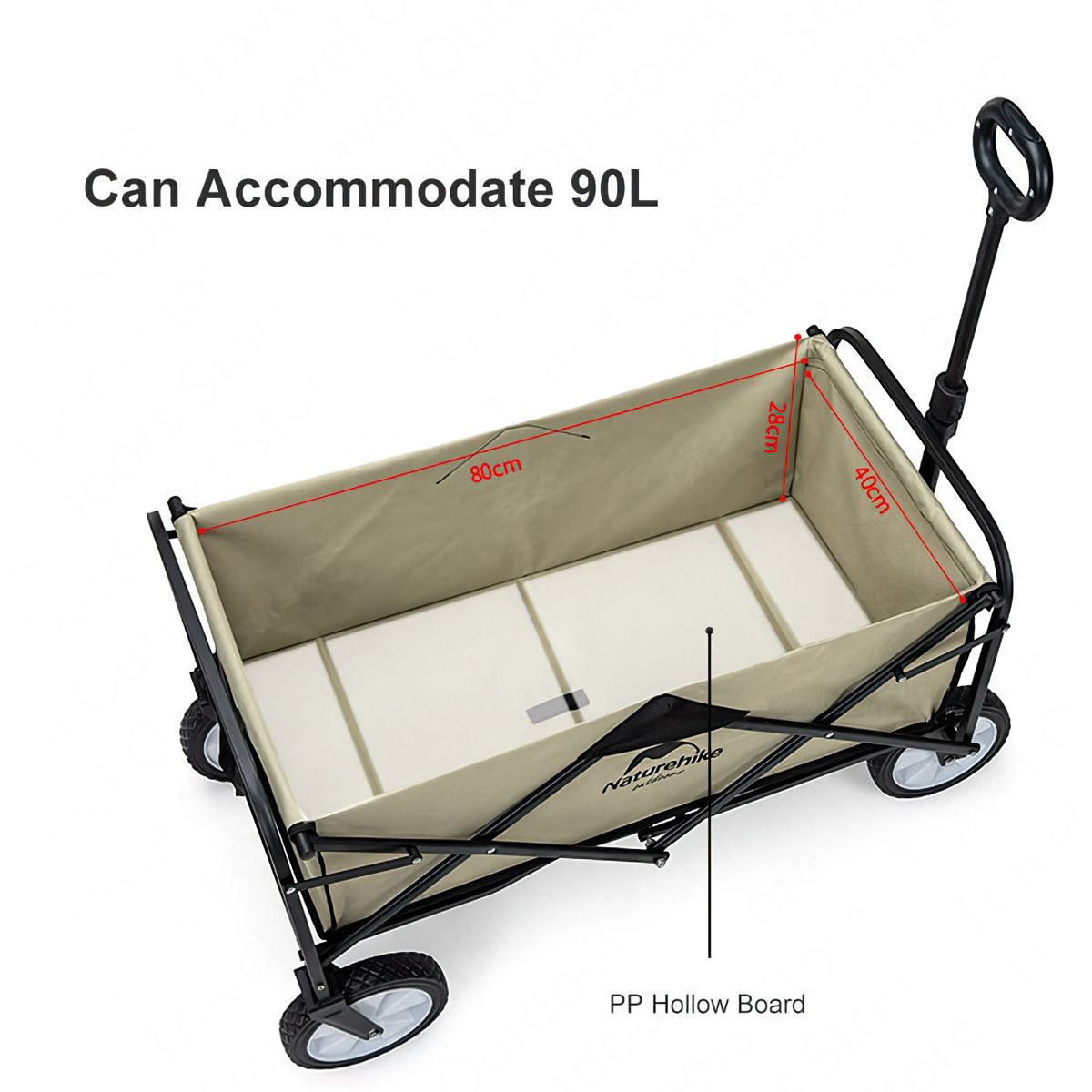  -Xe Đẩy Gấp Gọn Cắm Trại Du Lịch, Dã Ngoại – Bánh Nhỏ Naturehike Folding Trolley 