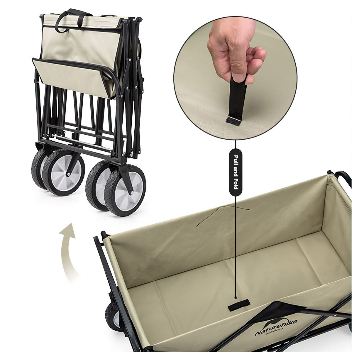  -Xe Đẩy Gấp Gọn Cắm Trại Du Lịch, Dã Ngoại – Bánh Nhỏ Naturehike Folding Trolley 