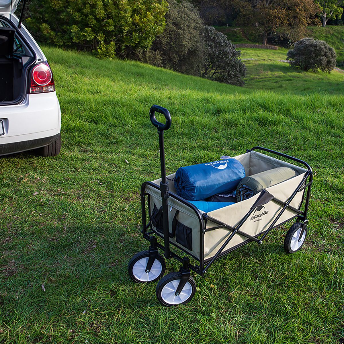  -Xe Đẩy Gấp Gọn Cắm Trại Du Lịch, Dã Ngoại – Bánh Nhỏ Naturehike Folding Trolley 