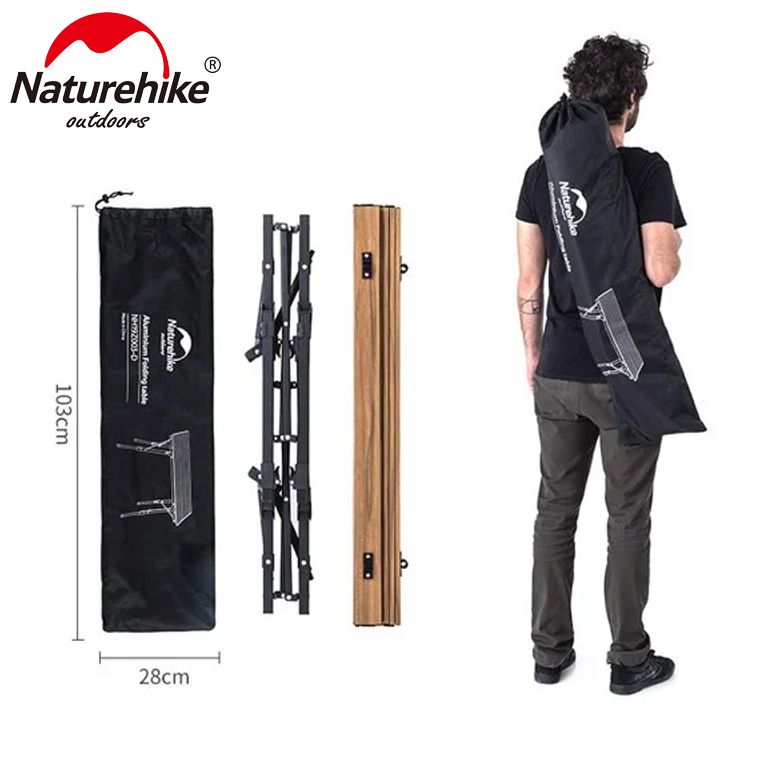  Bàn gấp dã ngoại vân gỗ Naturehike 