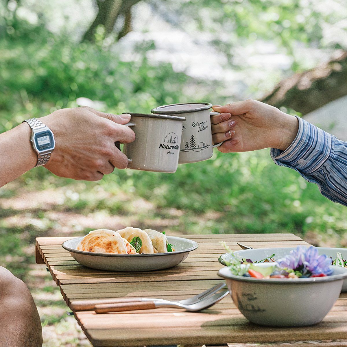  Bát Đĩa Cắm Trại Du Lịch Tráng Men Naturehike 