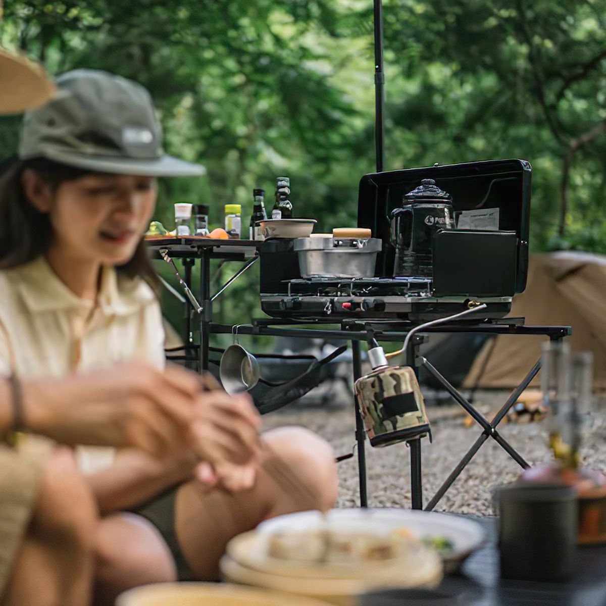  Naturehike Bếp Gas Đôi Cắm Trại Glamping Xếp Gọn NH22RJ001 