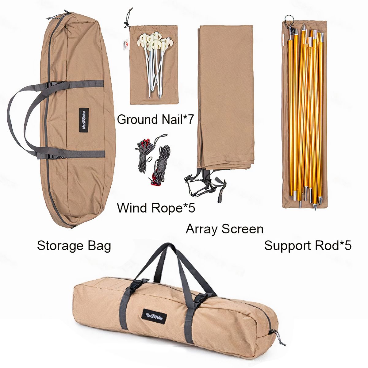  Bình Phong Cắm Trại Chắn Gió Bên Lều Glamping Naturehike 