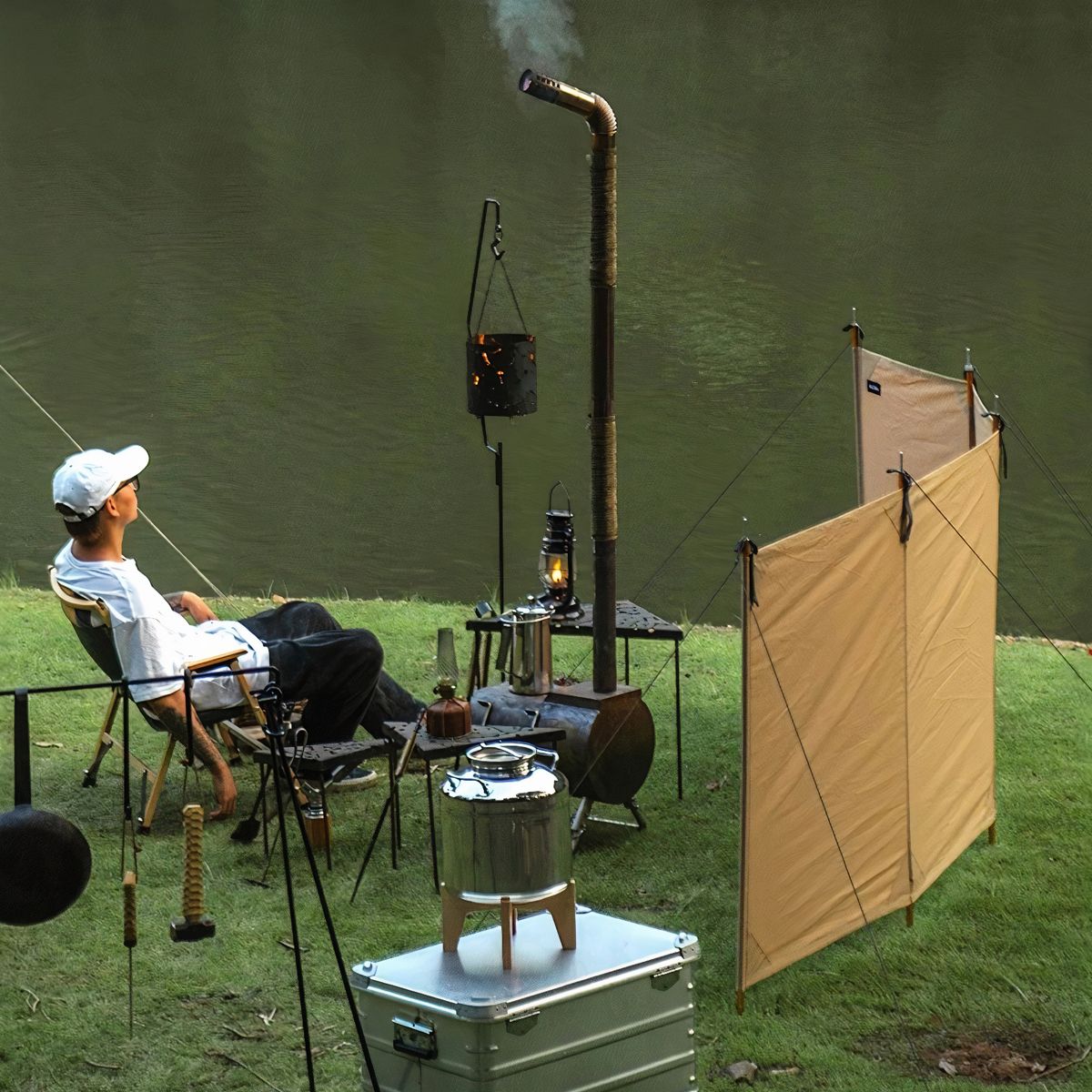  Bình Phong Cắm Trại Chắn Gió Bên Lều Glamping Naturehike 